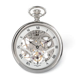 Charles Hubert Stainless Steel Open Face Mechanical Pocket Watch