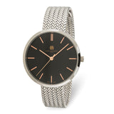 Charles Hubert Ladies Stainless Steel Black Dial Watch