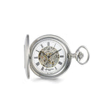 Charles Hubert Solid Stainless Steel White Dial Pocket Watch