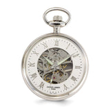 Charles Hubert Chrome-finish Off-White Ceramic Dial Pocket Watch