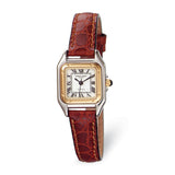 Ladies Charles Hubert Leather Band White Dial Retro 24mm Watch