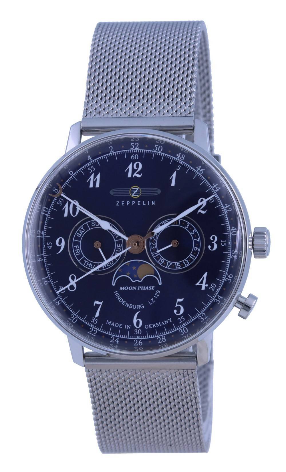 Zeppelin LZ 129 Hindenburg Moon Phase Blue Dial Quartz 7036M-3