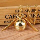 Golden Snitch Ball Pendant Pocket Watch Gifts for Kids Quartz Necklace Clock Lovely Cute Fob Pocket Clock reloj de bolsillo