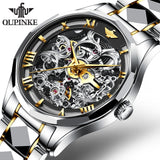 Men mechanical wristwatch Luxury Classic Skeleton Automatic watch Top Brand OUPINKE manner mechanische armbanduhren 50ATM