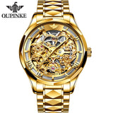 Men mechanical wristwatch Luxury Classic Skeleton Automatic watch Top Brand OUPINKE manner mechanische armbanduhren 50ATM