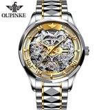 Men mechanical wristwatch Luxury Classic Skeleton Automatic watch Top Brand OUPINKE manner mechanische armbanduhren 50ATM