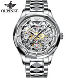 Men mechanical wristwatch Luxury Classic Skeleton Automatic watch Top Brand OUPINKE manner mechanische armbanduhren 50ATM