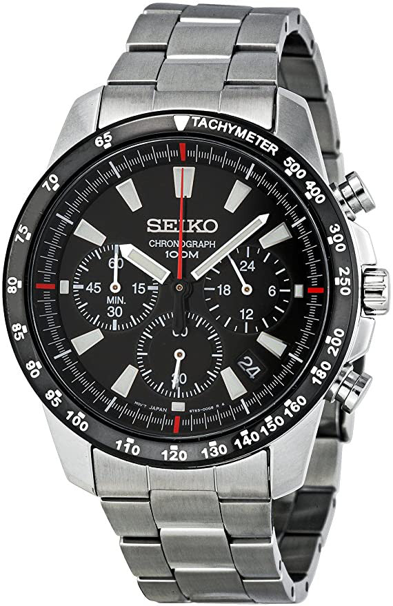 SEIKO クロノグラフ SSB031P1 ブラック Seiko Neo Sports Chronograph SSB031 SSB031P1 SSB031P Men's Watch