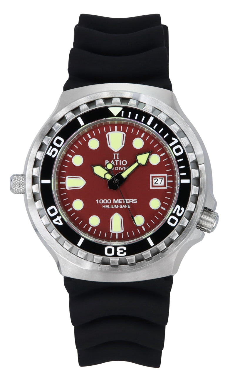 Ratio FreeDiver Version 02 Helium Safe 1000M Sapphire Quartz Red Dial 1038EF102V-RED-V02 Men's Watch