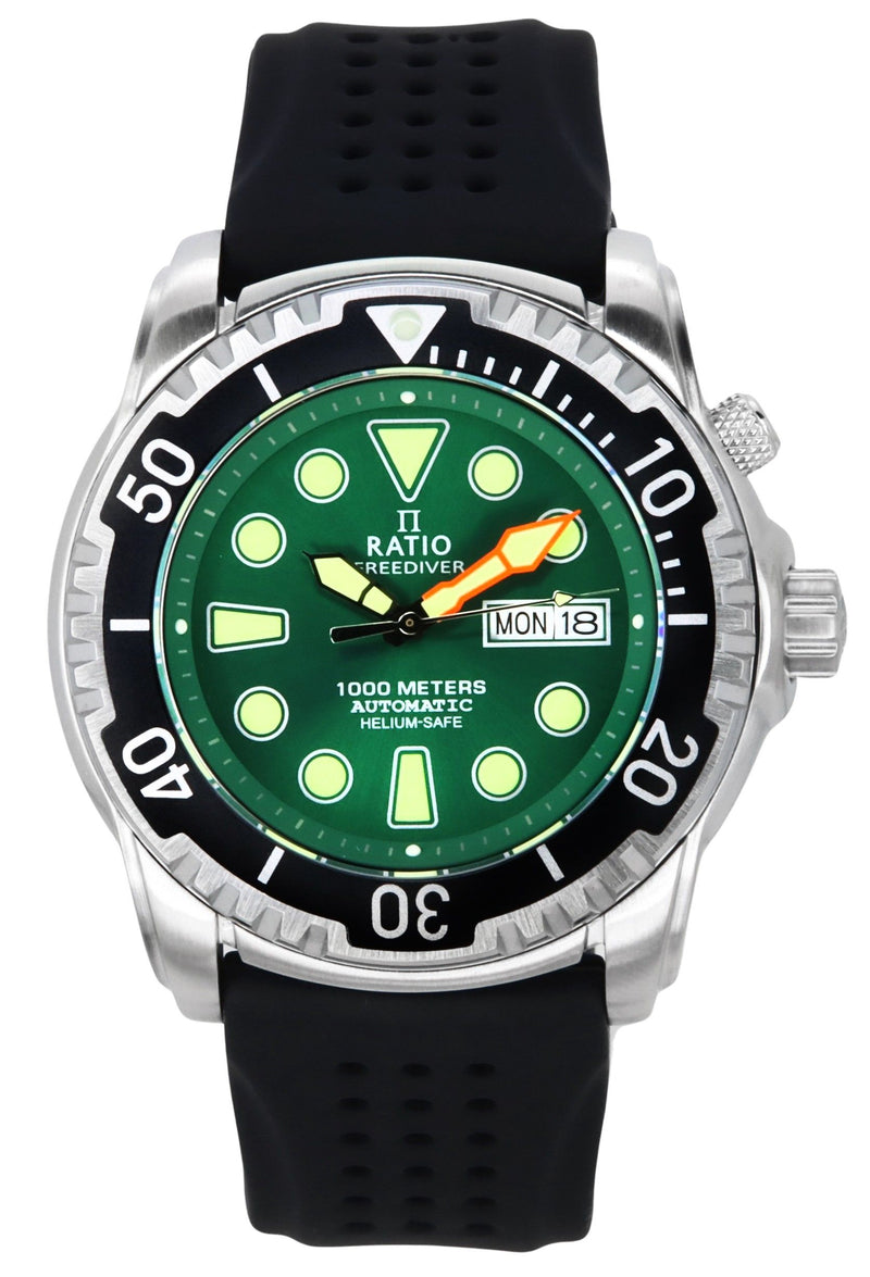 Ratio FreeDiver Version 02 Helium Safe 1000M Sapphire Automatic Green Dial 1068HA90-34VA-GRN-V02 Men's Watch