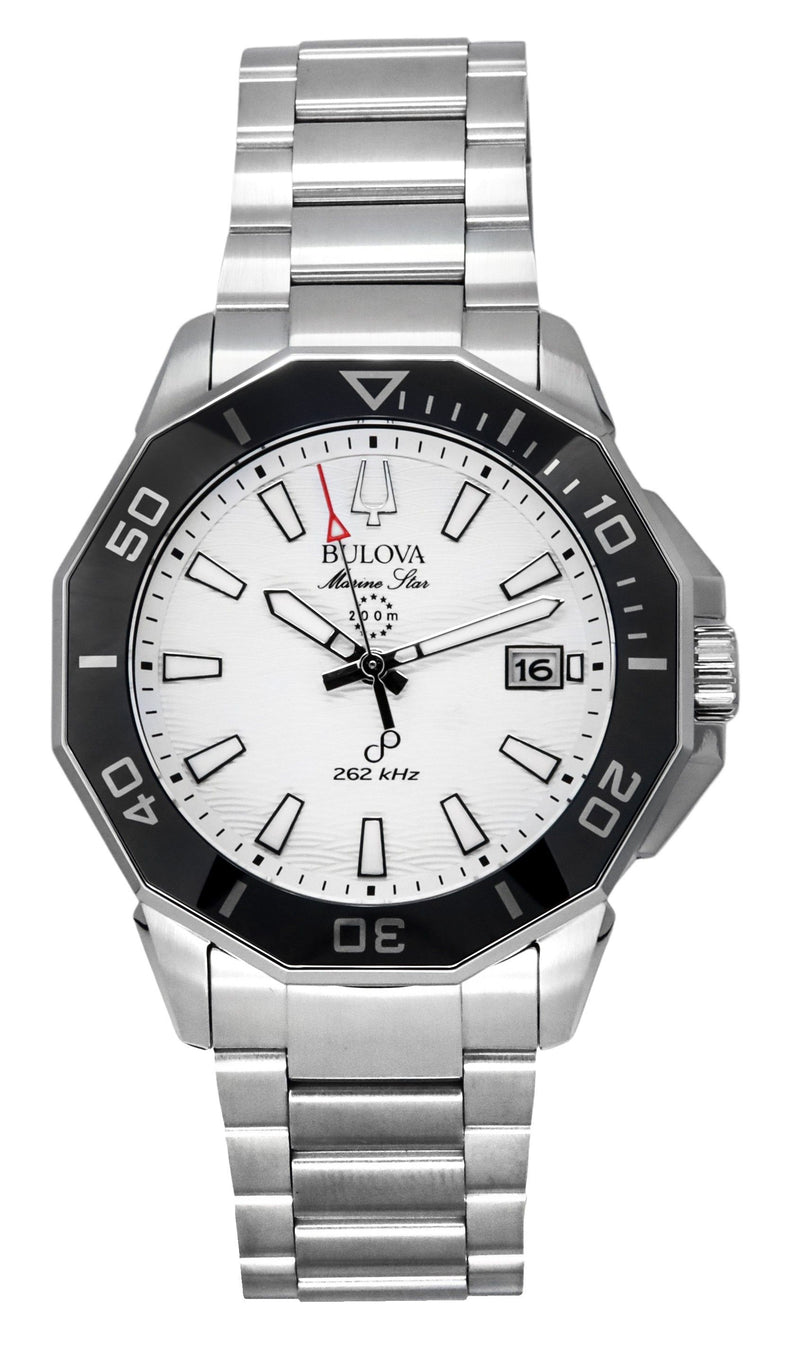 Bulova Marine Star Stainless Steel White Dial Precisionist Quartz Diver's 96B426 200M Men's Watch