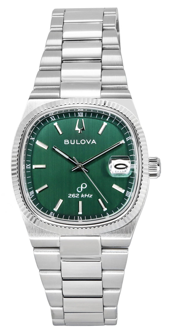 Bulova Classic Super Seville 262kHz Precisionist Stainless Steel Green Dial Quartz 96B439 Men's Watch