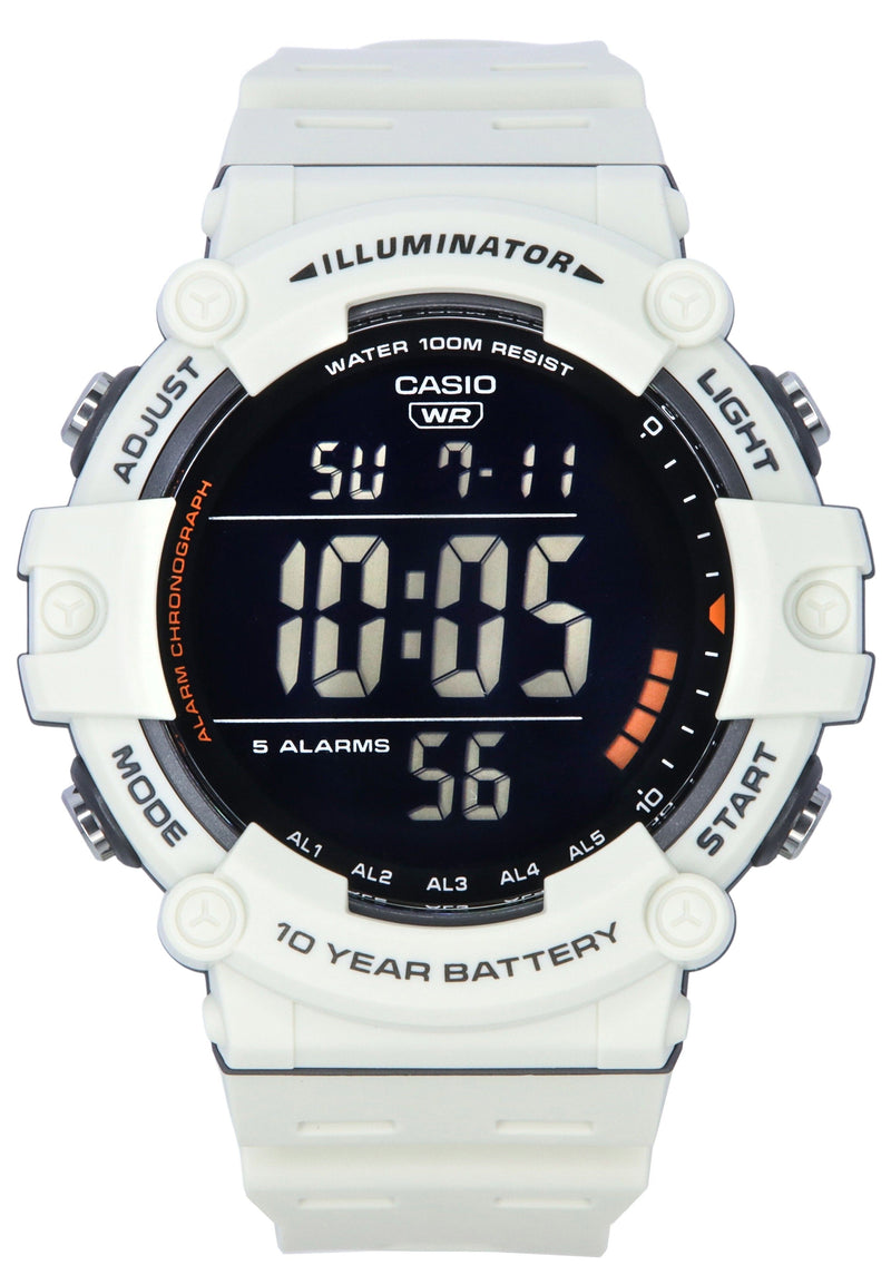 Casio Standard Digital White Resin Strap Quartz AE-1500WH-8B2 100M Men's Watch