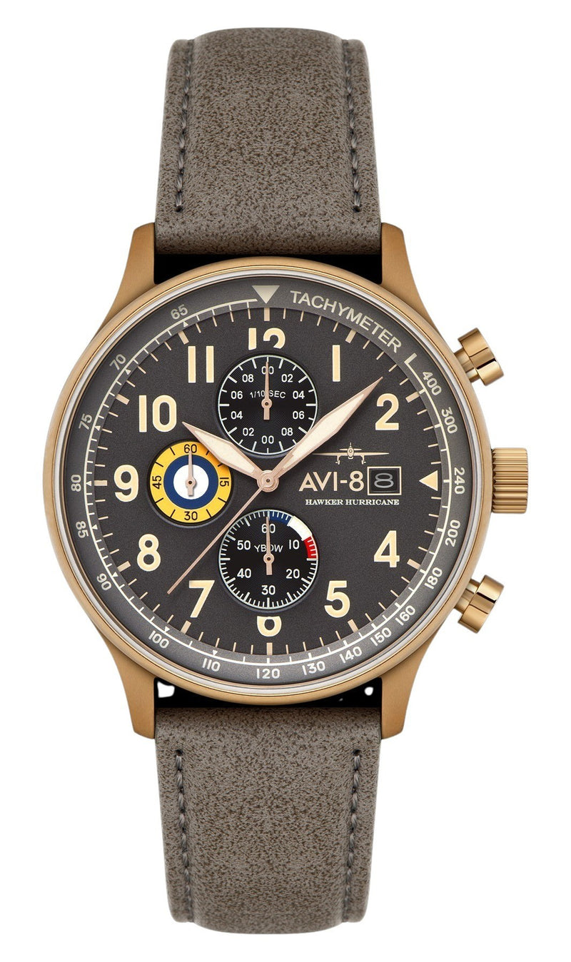 AVI-8 Hawker Hurricane Classic Chronograph Grey Dial Quartz AV-4011-0P Men's Watch