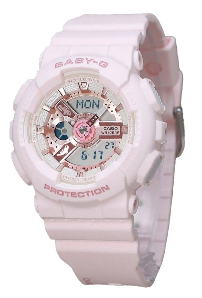 Casio Baby-G Analog Digital Aqua Planet Collaboration Pink Bio Based Resin Quartz BA-110AQ-4A 200M Women's Watch