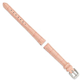 DeBeer 12mm Pink Crocodile Grain Chronograph Leather with Silver-tone Buckle 6.75 inch Watch Band