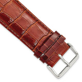 DeBeer 26mm Havana Crocodile Grain Chronograph Leather with Silver-tone Buckle 7.5 inch Watch Band