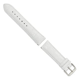 DeBeer 22mm White Crocodile Grain Chronograph Leather with Silver-tone Buckle 7.5 inch Watch Band