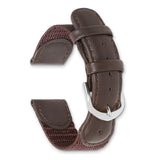 DeBeer 20mm Brown Army Style Nylon and Leather with Stainless Steel Buckle 7.75 inch Watch Band