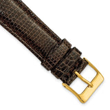 DeBeer 19mm Brown Genuine Lizard Leather with Gold-tone Buckle 7.5 inch Watch Band