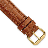 DeBeer 17mm Havana Alligator Grain Leather with Gold-tone Buckle 7.5 inch Watch Band