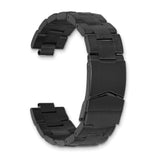 DeBeer 18-20mm Satin Black PVD-plated Stainless Steel Oyster-Style Solid Link with Deployment Buckle 7 inch Watch Band