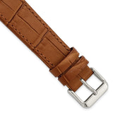 Gilden 20mm Light Brown Matte Gator Grain Calfskin Leather with Stainless Steel Buckle 7.75 inch Watch Band