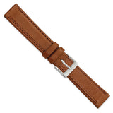 DeBeer 18mm Havana Brown Genuine Calf Leather with Silver-tone Buckle 7.5 inch Watch Band