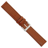 DeBeer 19mm Havana Brown Genuine Calf Leather with Silver-tone Buckle 7.5 inch Watch Band