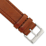 DeBeer 19mm Havana Brown Genuine Calf Leather with Silver-tone Buckle 7.5 inch Watch Band