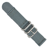 DeBeer 24mm Two-Piece Grey Ballistic Nylon with Brushed Stainless Steel Buckle and Quick Release Spring Bars 8.5 inch Watch Band