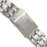 DeBeer 20mm Satin and Polished Stainless Steel Folded Link Style with Push-Button Deployment 7 inch Watch Band