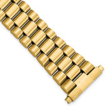 Gilden Long 22-26mm President-Style Satin and Polished Yellow IP-Plated Stainless Steel with Deployment Buckle 7 inch Watch Band