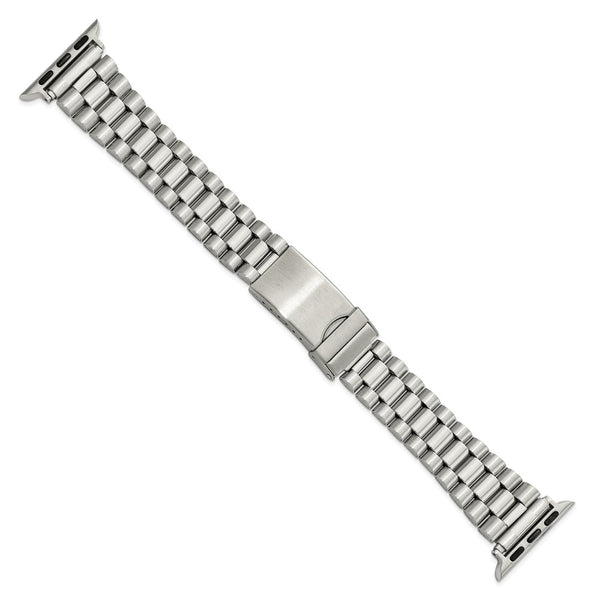 Gilden for Apple 38/40mm Smart Watch Long President-Style Stainless Steel 7.4 inch Watch Band with Stainless Steel Adapters