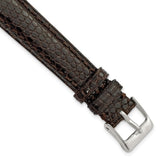 DeBeer 14mm Brown Genuine Lizard Leather with Silver-tone Buckle 6.75 inch Watch Band