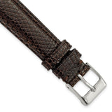 DeBeer 16mm Brown Genuine Lizard Leather with Silver-tone Buckle 7.5 inch Watch Band