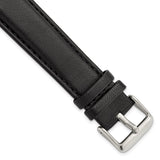 DeBeer 20mm Black Glove Leather with Silver-tone Panerai Style Buckle 7.75 inch Watch Band