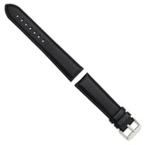 DeBeer 22mm Black Glove Leather with Silver-tone Panerai Style Buckle 7.75 inch Watch Band