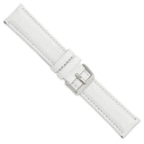 DeBeer 22mm White Glove Leather with Silver-tone Panerai Style Buckle 7.75 inch Watch Band