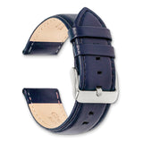 DeBeer 16mm Navy Glove Leather with Silver-tone Panerai Style Buckle 7.75 inch Watch Band