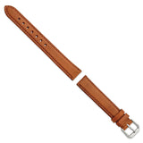 DeBeer 15mm Havana Italian Leather with Silver-tone Buckle 7.5 inch Watch Band