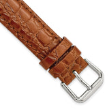 DeBeer 17mm Havana Alligator Grain Leather with Silver-tone Buckle 7.5 inch Watch Band