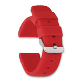 DeBeer 22mm Red Silicone Rubber with Brushed Stainless Steel Buckle 8 inch Watch Band