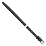 Gilden 8mm Black Classic Calfskin Leather with Silver-tone Aluminum Buckle 6.6 inch Watch Band