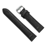 DeBeer 20mm Black Nylon Canvas with Black Leather Lining and Brushed Stainless Steel Buckle 7.75 inch Watch Band
