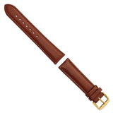 DeBeer 20mm Havana Smooth Leather Chronograph with Gold-tone Buckle 7.5 inch Watch Band