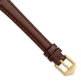 Gilden 12mm Long Brown Oilskin Leather with Gold-tone Aluminum Buckle 7.4 inch Watch Band