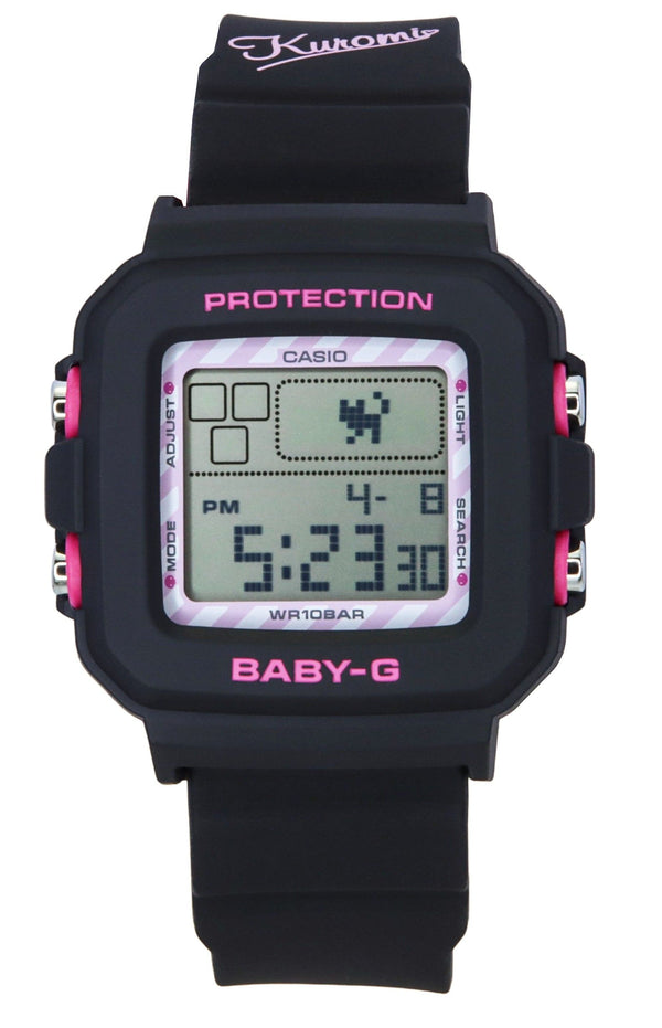 Casio Baby-G Digital Kuromi Collaboration Resin Strap Quartz BGD-10KKM-1 100M Womens Watch With Special Holder
