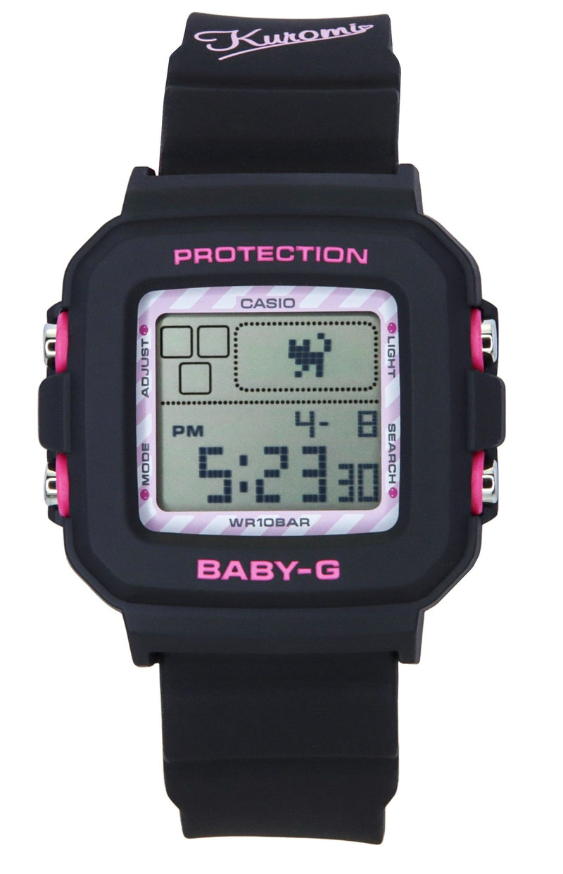 Casio Baby-G Digital Kuromi Collaboration Resin Strap Quartz BGD-10KKM-1 100M Womens Watch With Special Holder