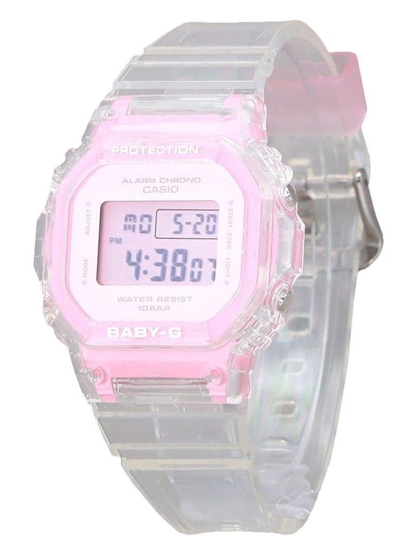 Casio Baby-G Digital Summer Jelly Transparent Pink Resin Strap Quartz BGD-565SJ-7 100M Women's Watch